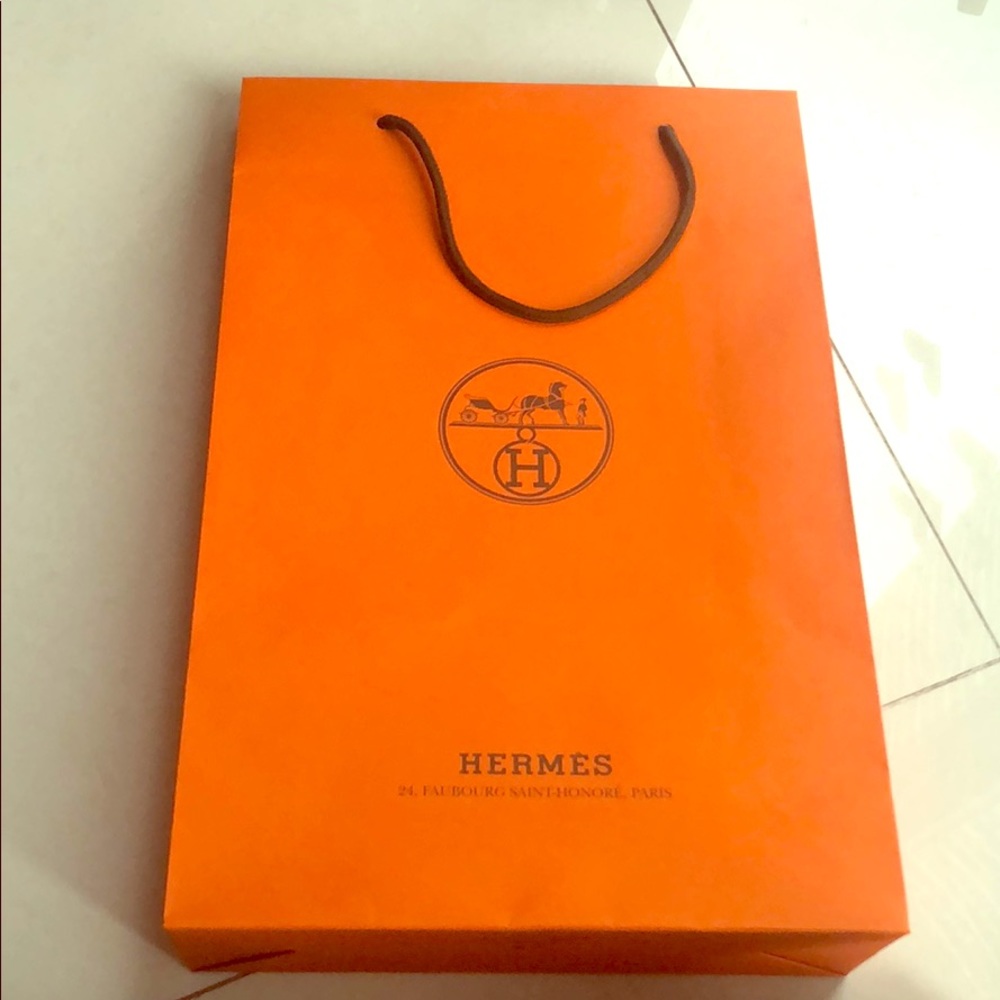 Hermès brown/orange shopping bag